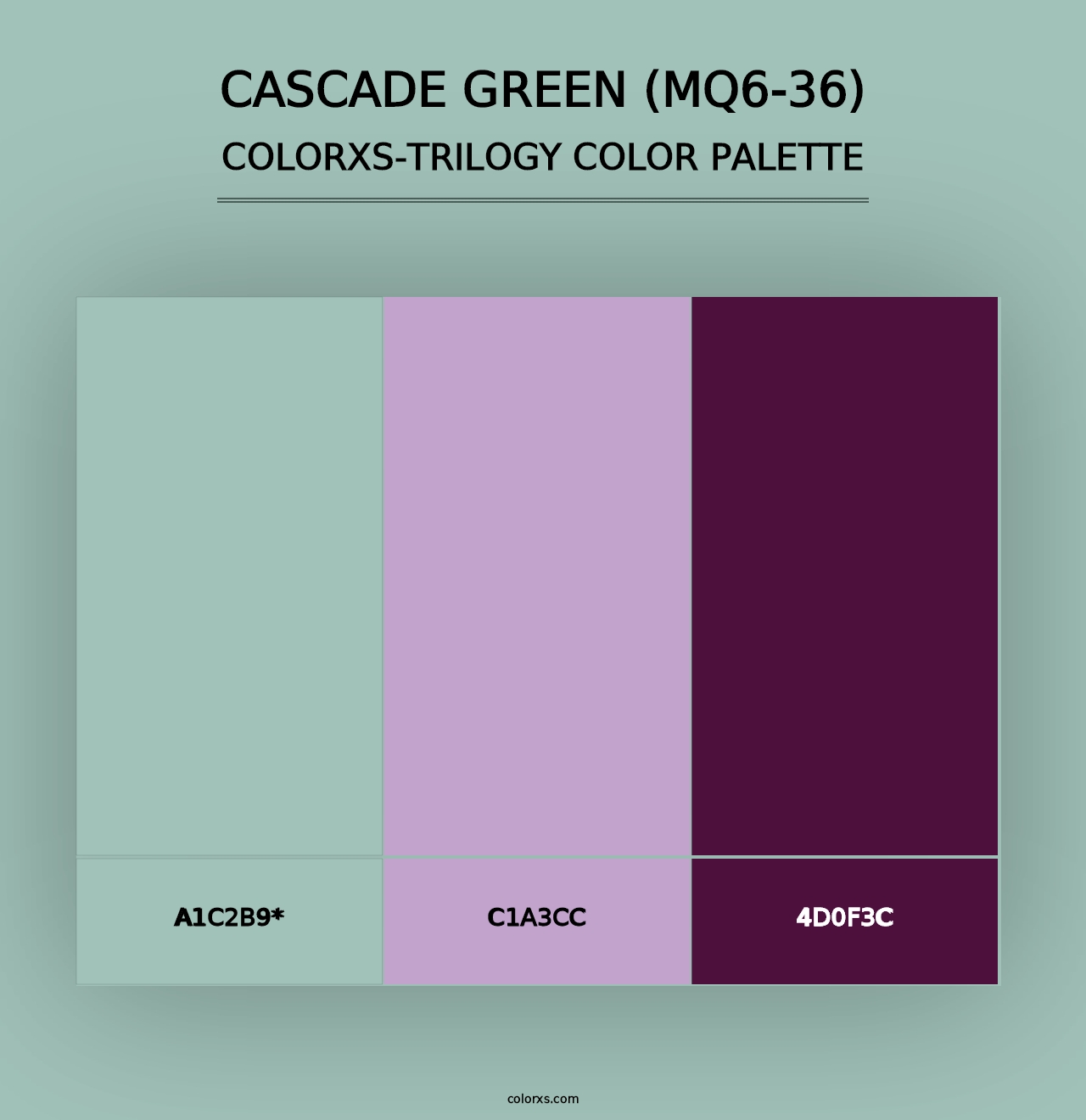 Cascade Green (MQ6-36) - Colorxs Trilogy Palette