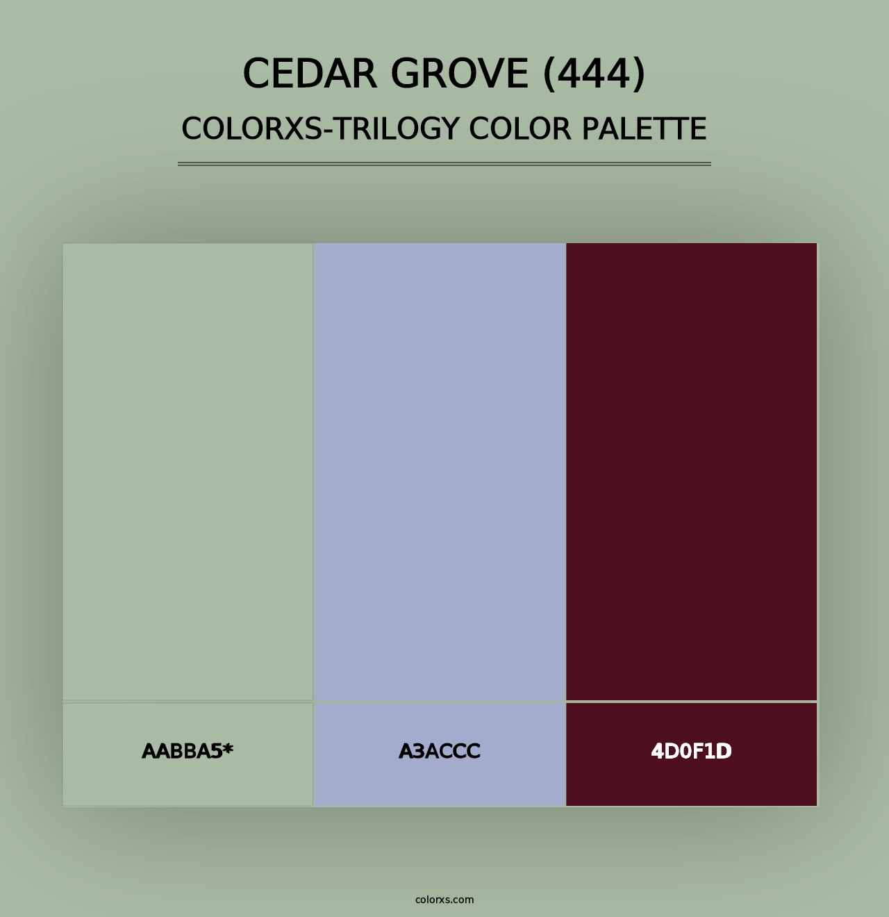 Cedar Grove (444) - Colorxs Trilogy Palette