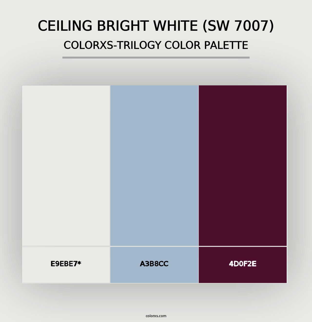 Ceiling Bright White (SW 7007) - Colorxs Trilogy Palette