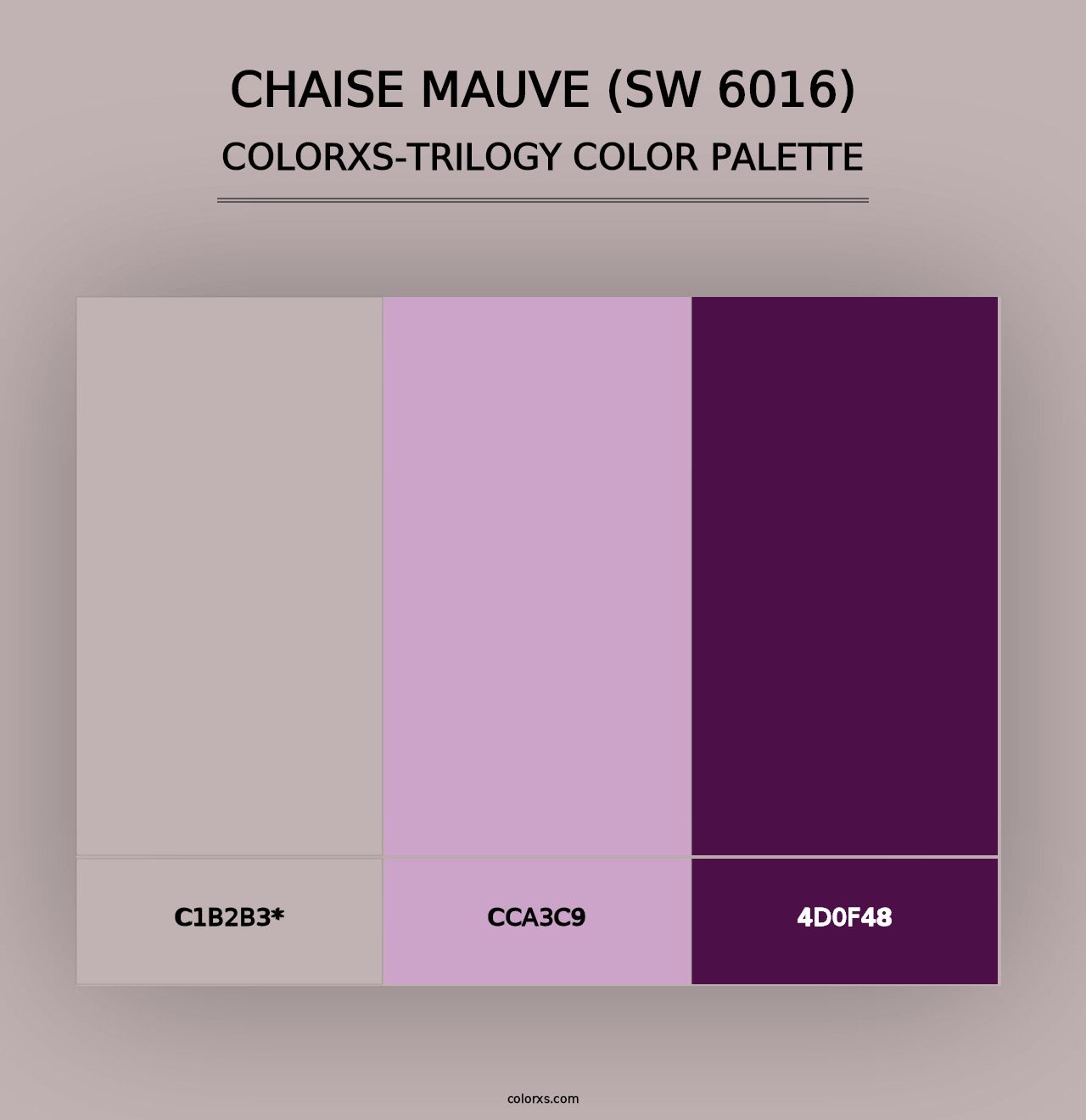 Chaise Mauve (SW 6016) - Colorxs Trilogy Palette