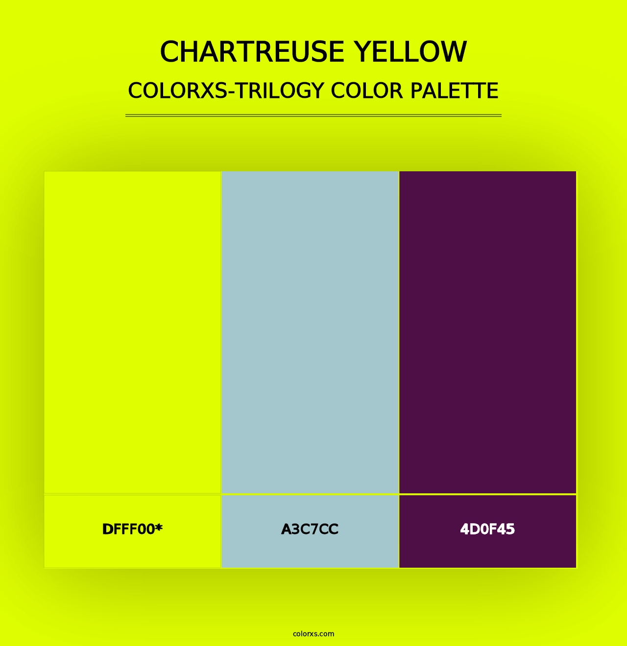 Chartreuse Yellow - Colorxs Trilogy Palette