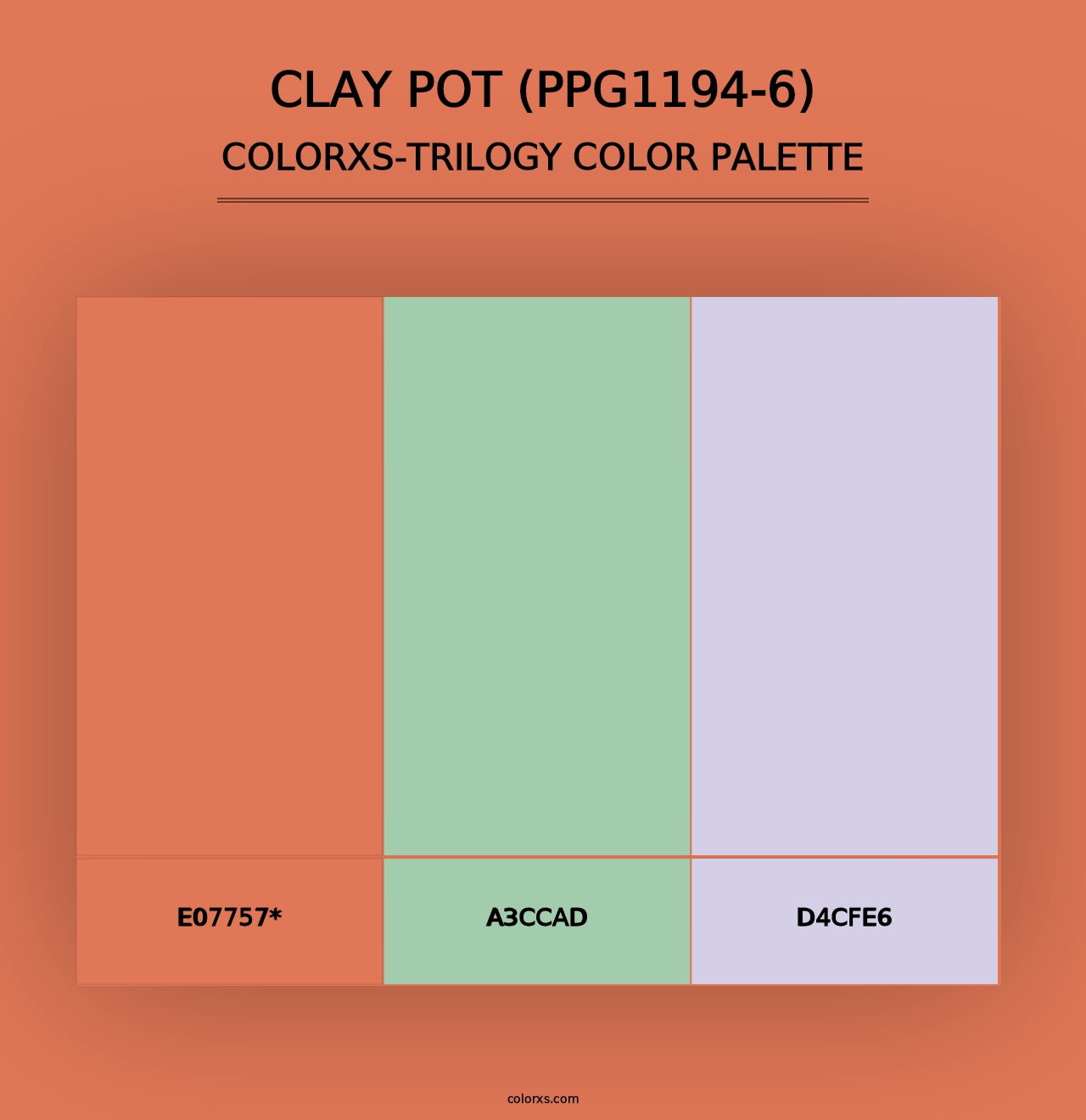 Clay Pot (PPG1194-6) - Colorxs Trilogy Palette