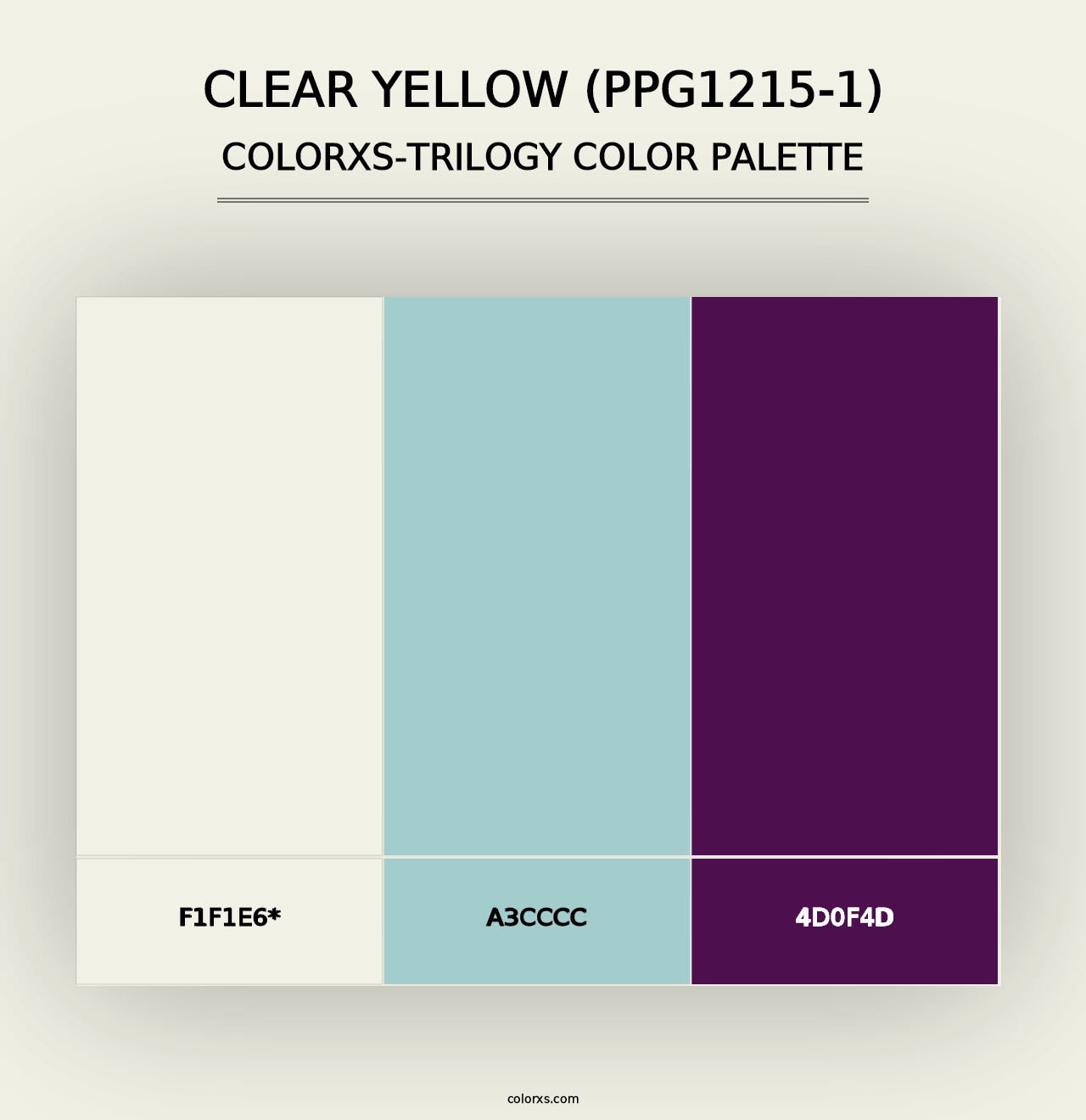 Clear Yellow (PPG1215-1) - Colorxs Trilogy Palette