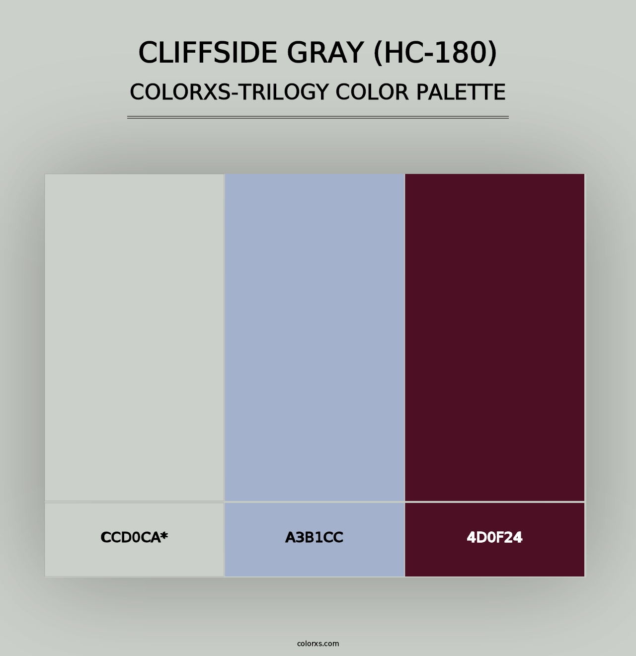 Cliffside Gray (HC-180) - Colorxs Trilogy Palette