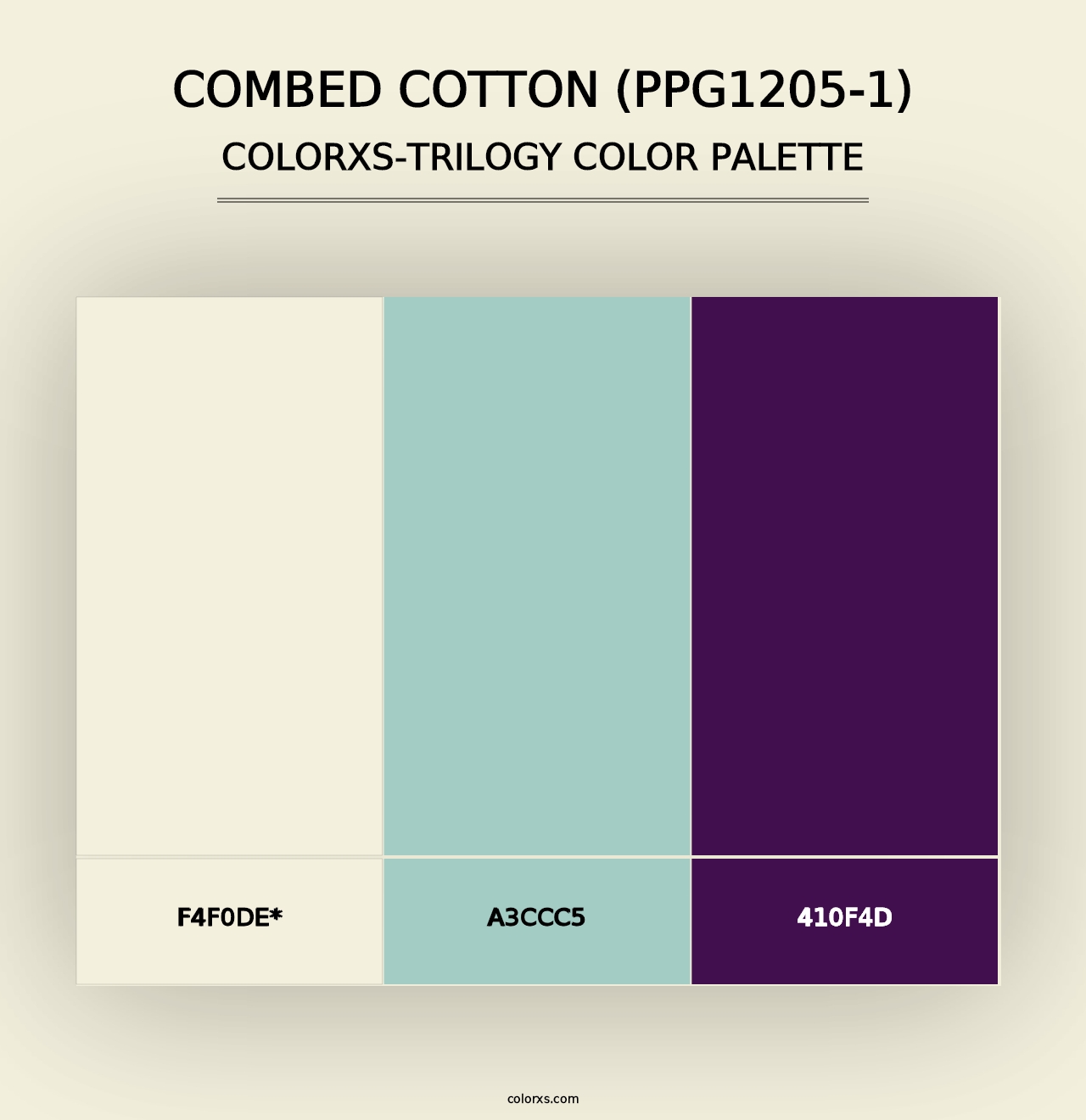 Combed Cotton (PPG1205-1) - Colorxs Trilogy Palette