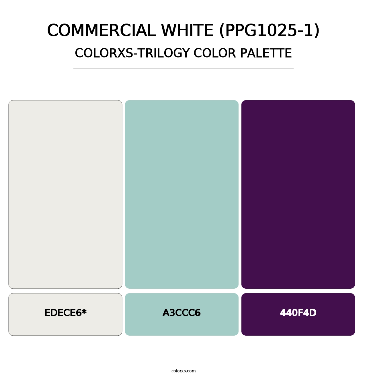 Commercial White (PPG1025-1) - Colorxs Trilogy Palette