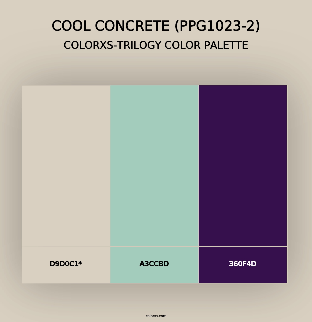 Cool Concrete (PPG1023-2) - Colorxs Trilogy Palette