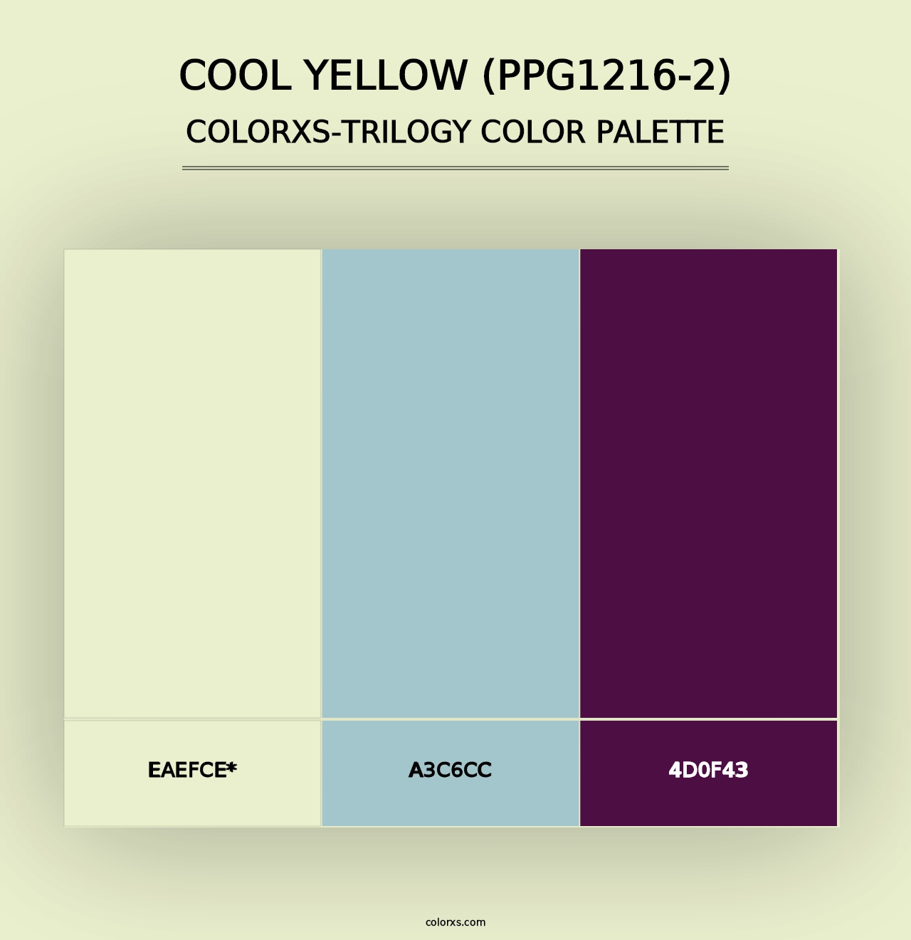 Cool Yellow (PPG1216-2) - Colorxs Trilogy Palette