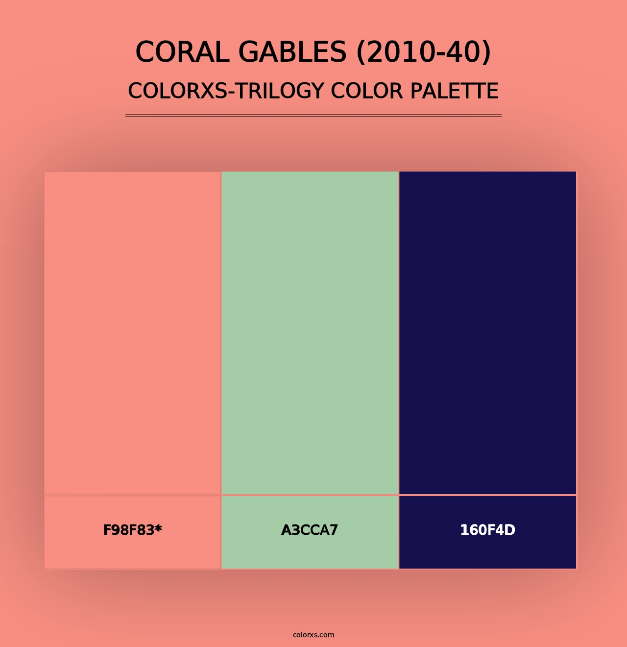 Coral Gables (2010-40) - Colorxs Trilogy Palette