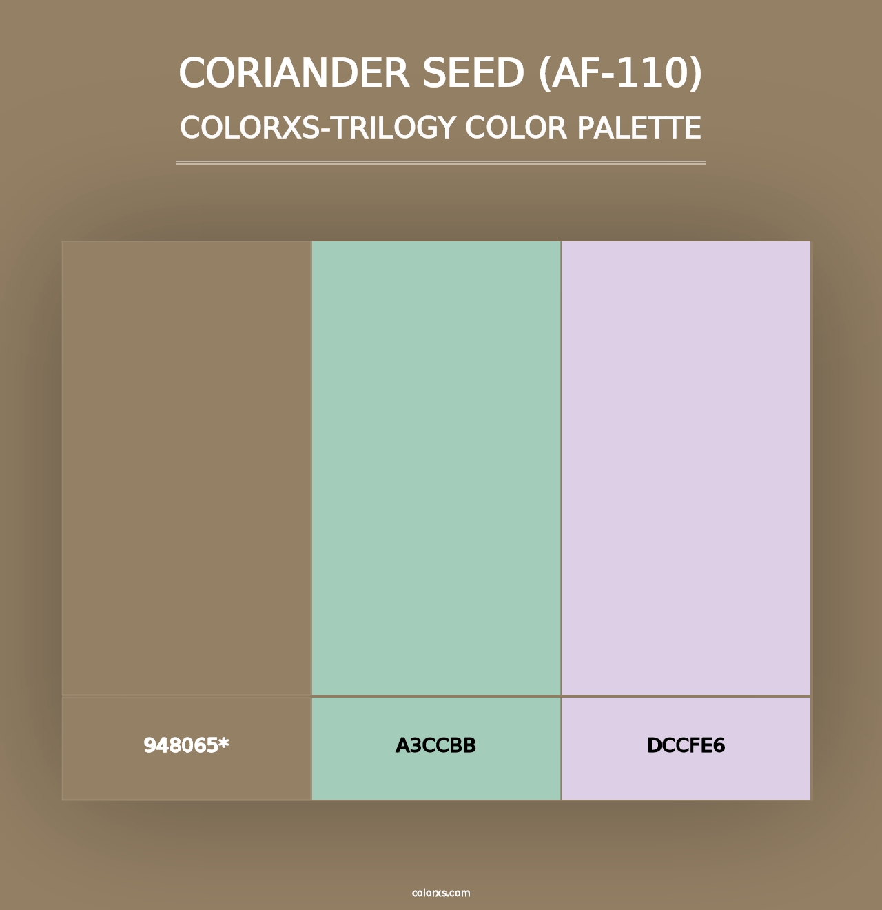 Coriander Seed (AF-110) - Colorxs Trilogy Palette