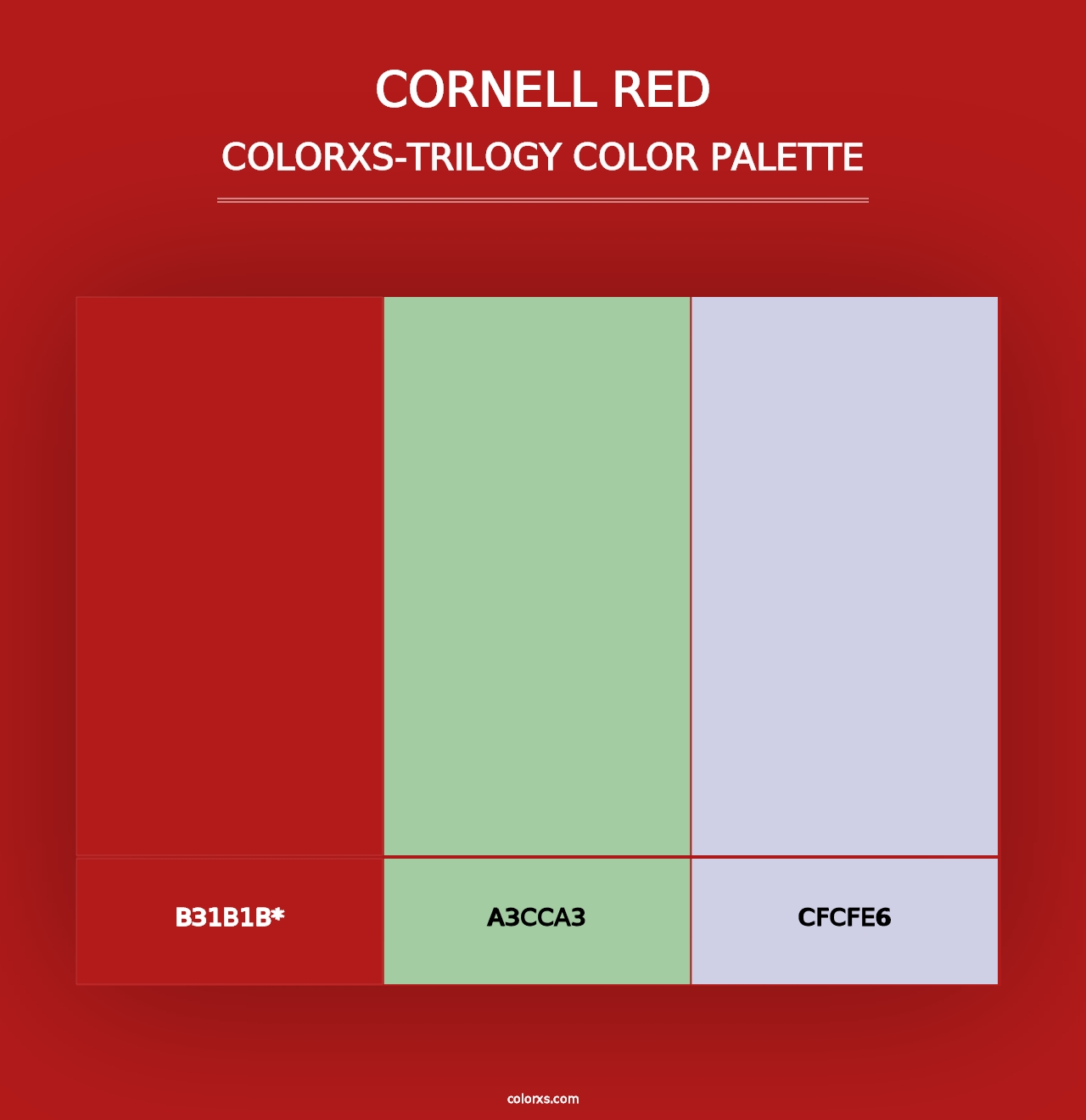 Cornell Red - Colorxs Trilogy Palette