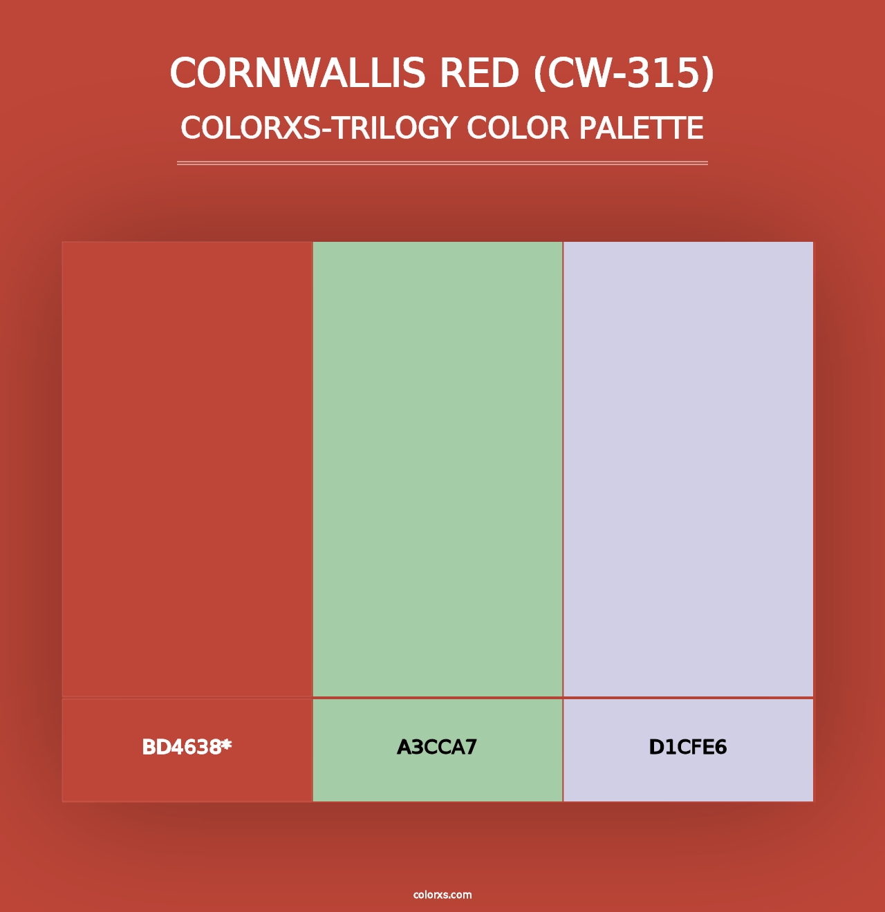 Cornwallis Red (CW-315) - Colorxs Trilogy Palette