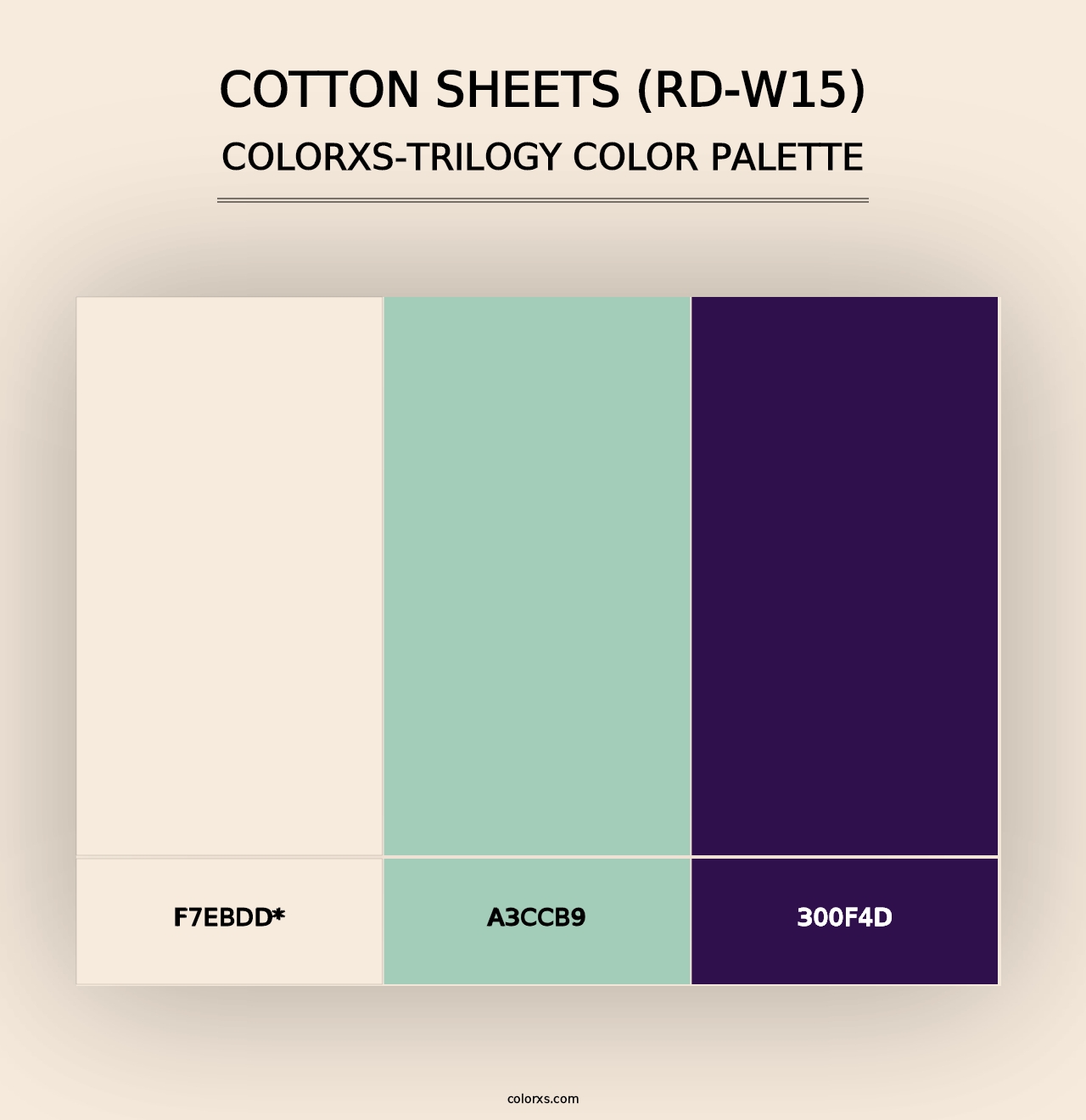 Cotton Sheets (RD-W15) - Colorxs Trilogy Palette