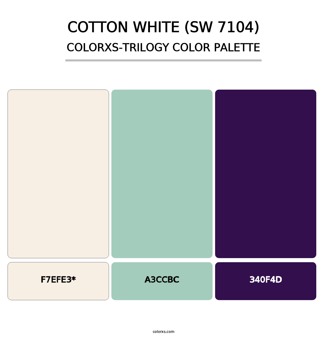 Cotton White (SW 7104) - Colorxs Trilogy Palette