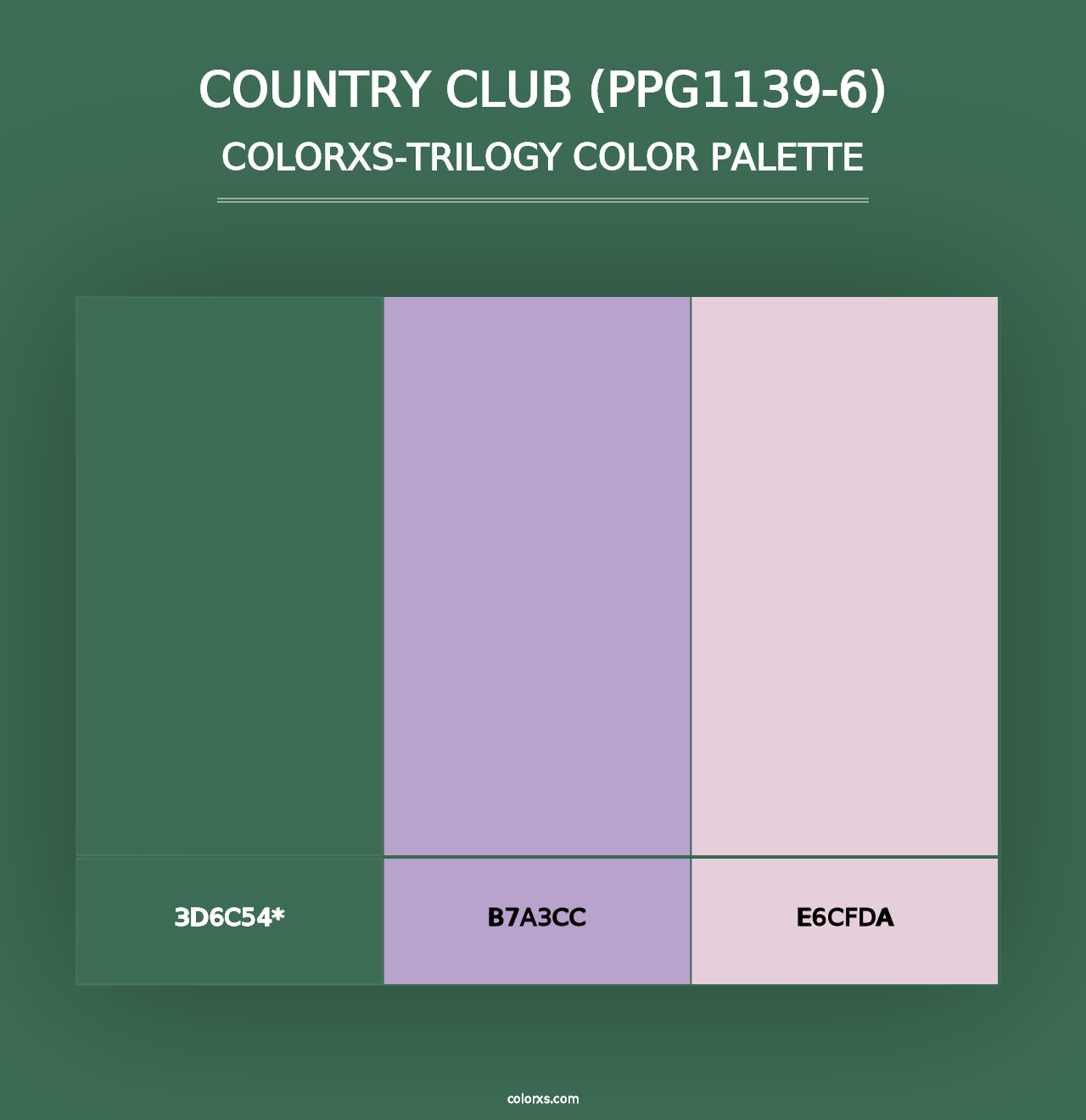 Country Club (PPG1139-6) - Colorxs Trilogy Palette