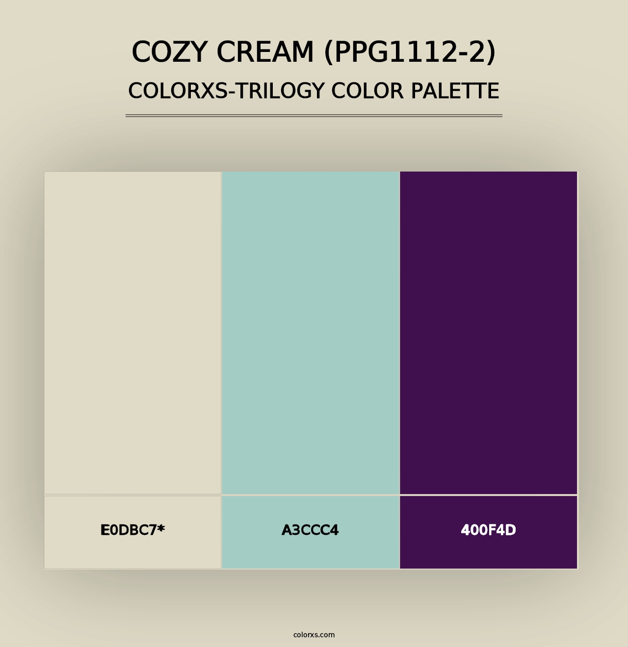 Cozy Cream (PPG1112-2) - Colorxs Trilogy Palette