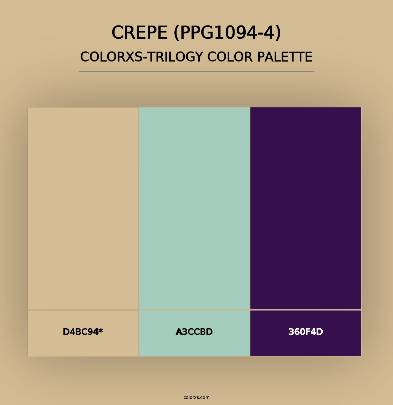 Crepe (PPG1094-4) - Colorxs Trilogy Palette