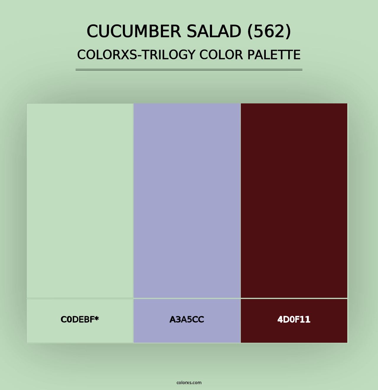 Cucumber Salad (562) - Colorxs Trilogy Palette