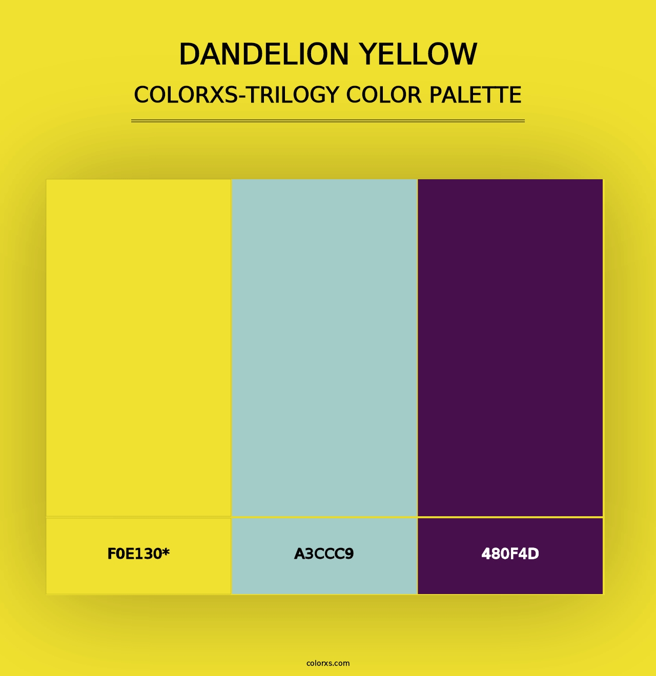 Dandelion Yellow - Colorxs Trilogy Palette