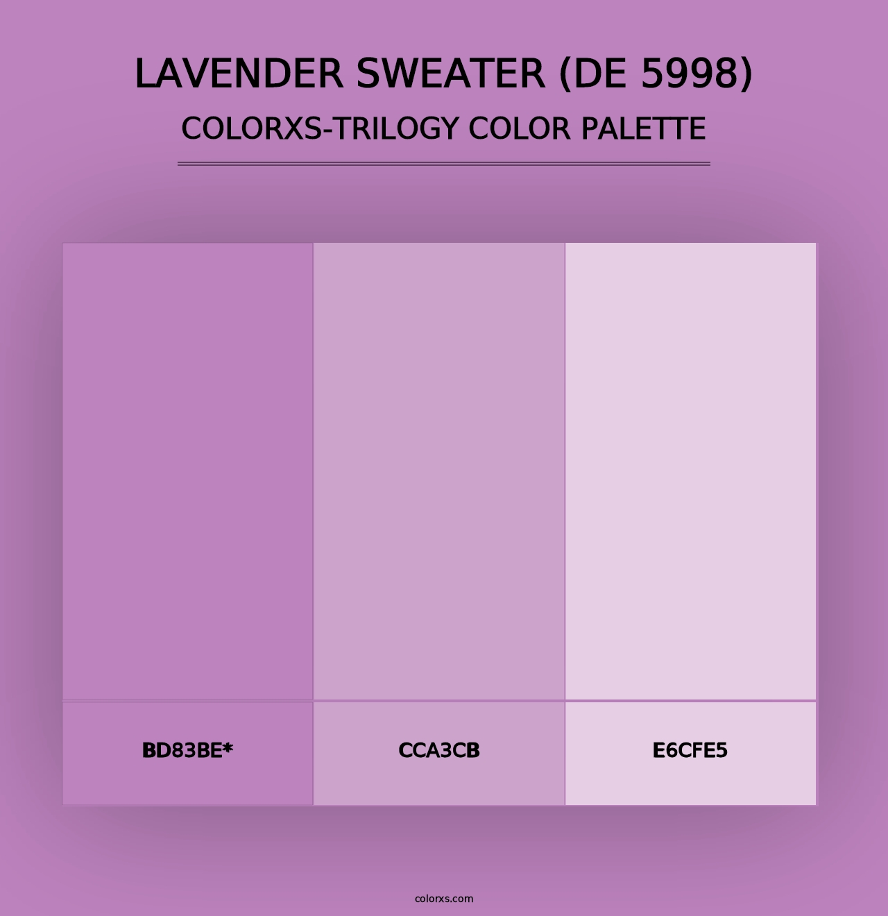 Lavender Sweater (DE 5998) - Colorxs Trilogy Palette