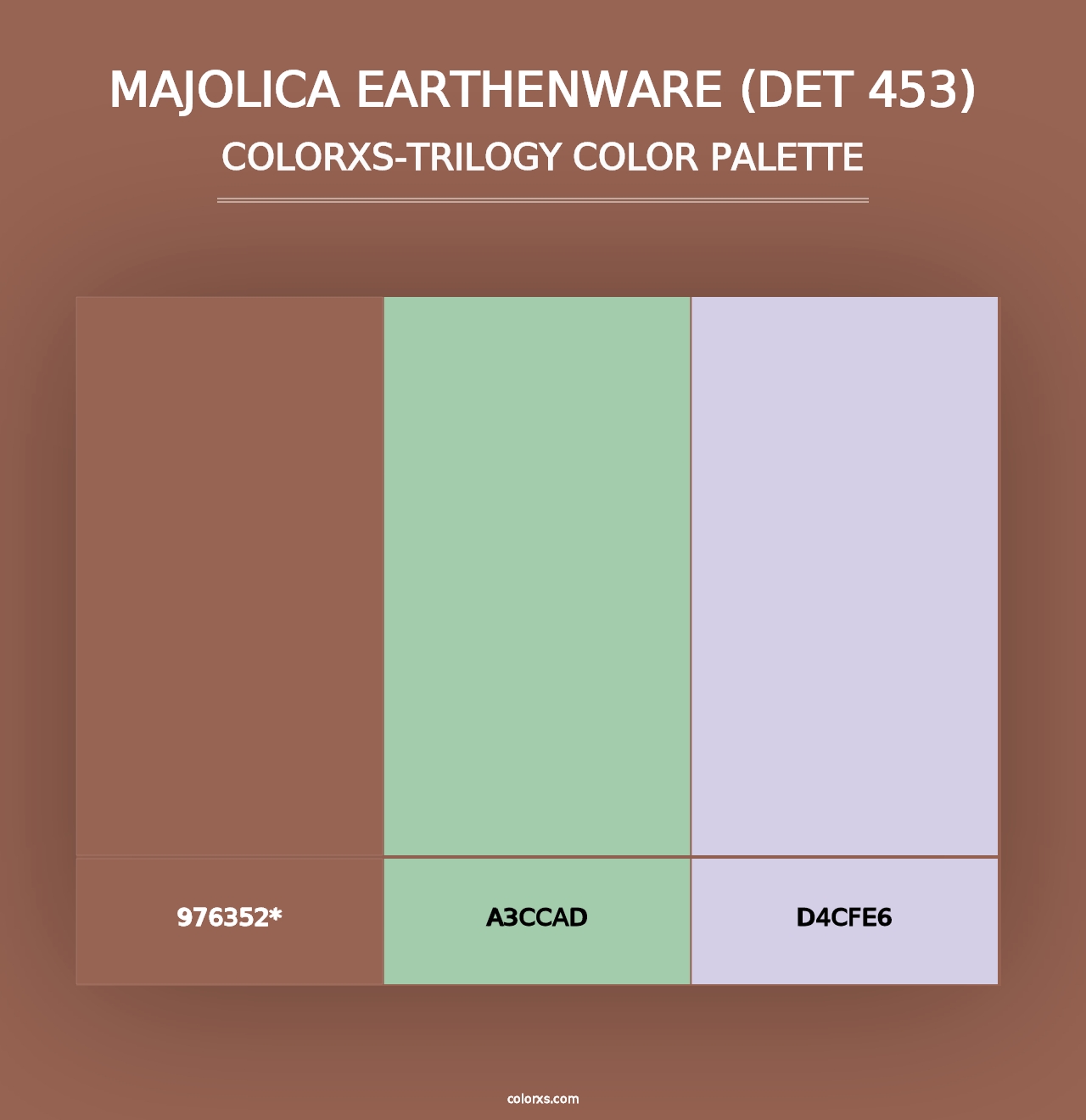 Majolica Earthenware (DET 453) - Colorxs Trilogy Palette