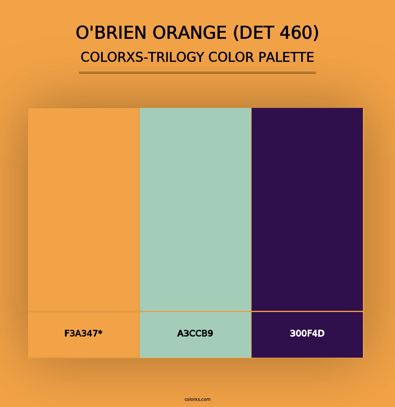 O'Brien Orange (DET 460) - Colorxs Trilogy Palette