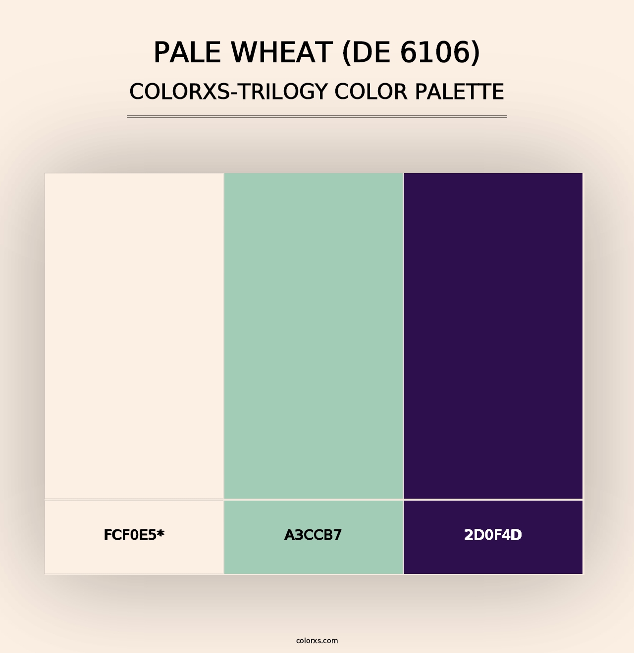 Pale Wheat (DE 6106) - Colorxs Trilogy Palette