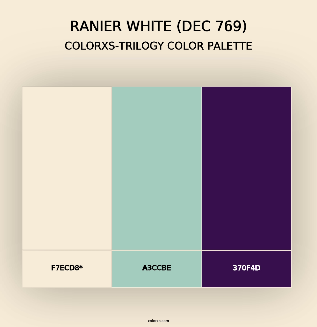 Ranier White (DEC 769) - Colorxs Trilogy Palette