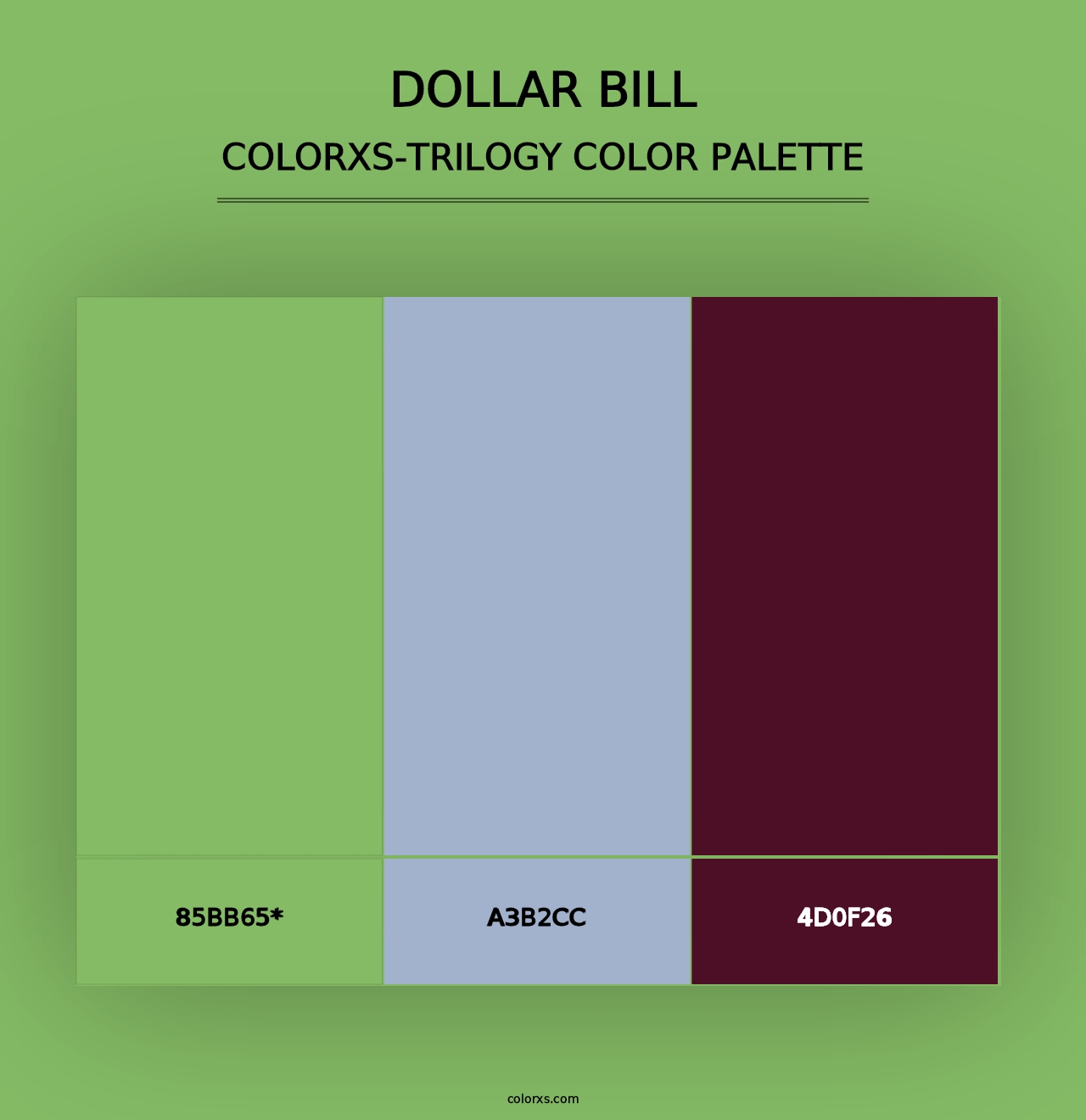 Dollar bill - Colorxs Trilogy Palette