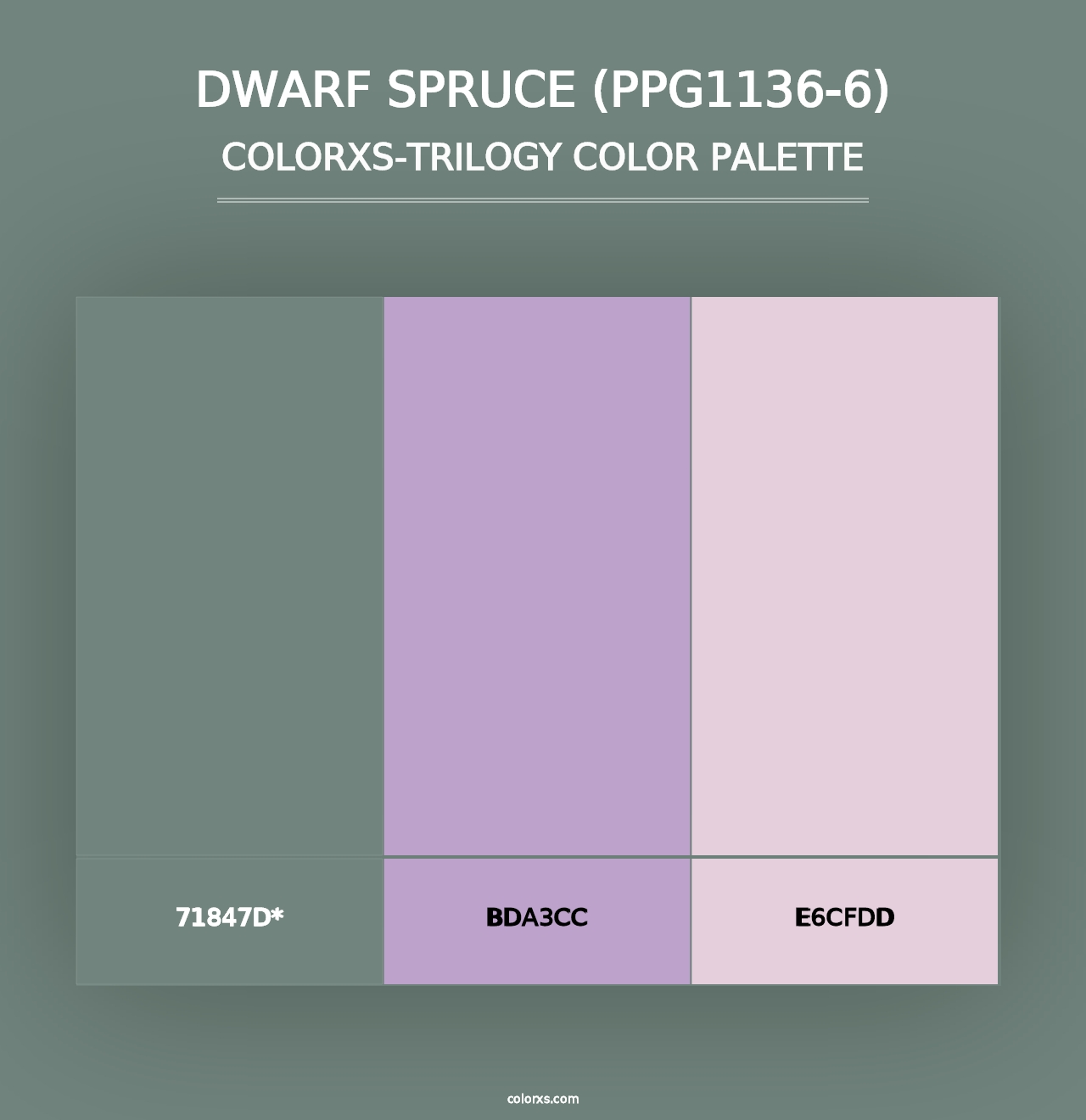 Dwarf Spruce (PPG1136-6) - Colorxs Trilogy Palette