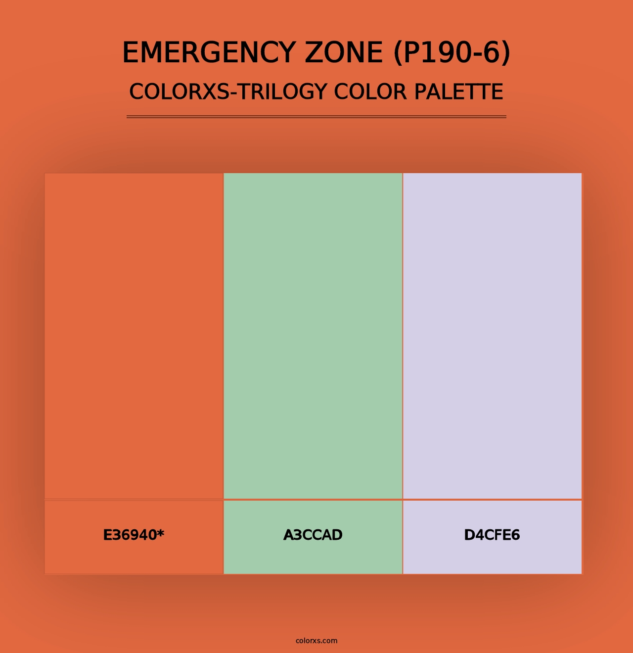 Emergency Zone (P190-6) - Colorxs Trilogy Palette