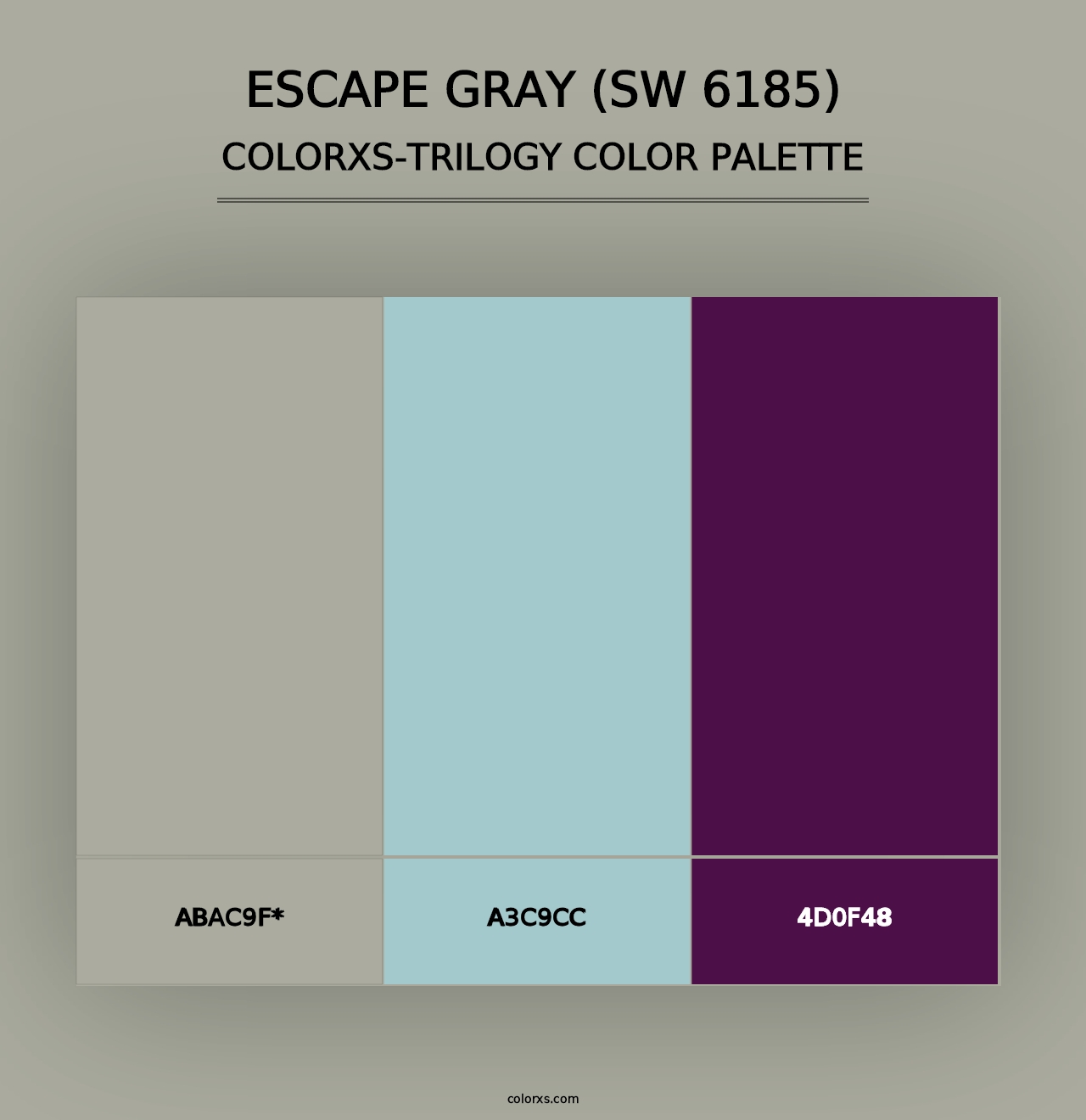 Escape Gray (SW 6185) - Colorxs Trilogy Palette