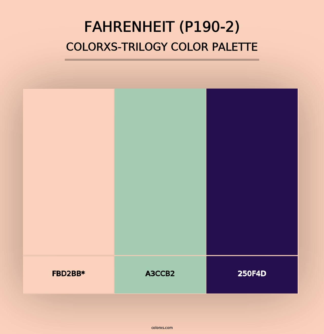 Fahrenheit (P190-2) - Colorxs Trilogy Palette