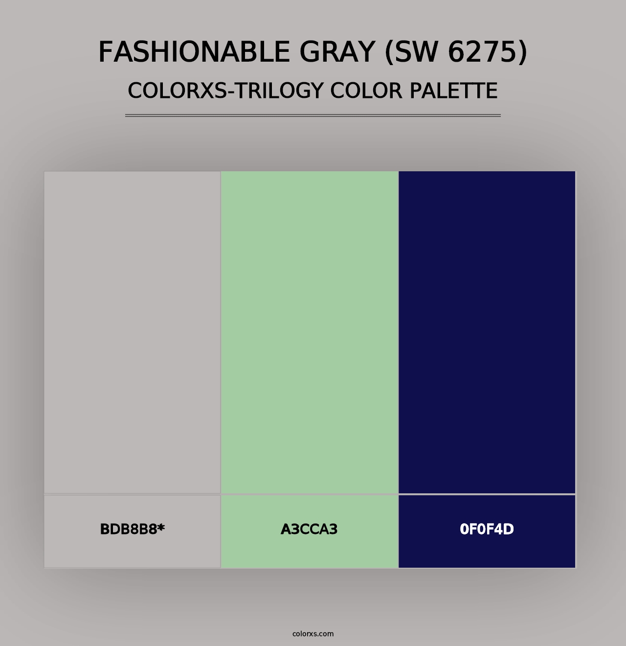 Fashionable Gray (SW 6275) - Colorxs Trilogy Palette