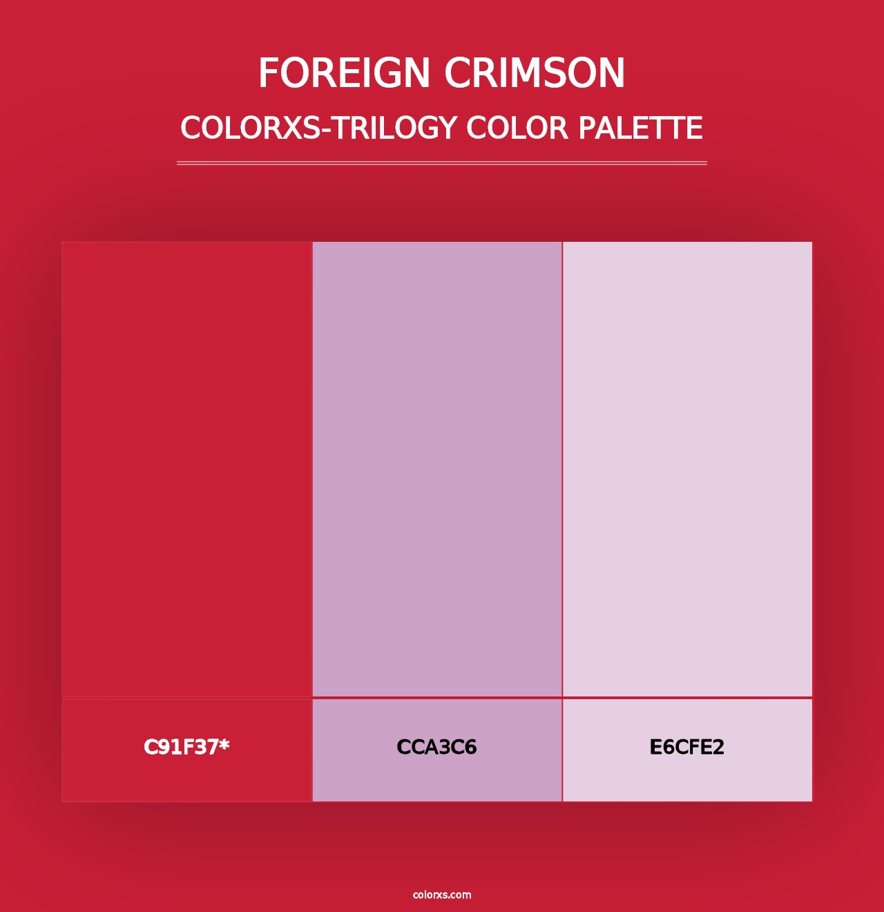 Foreign Crimson - Colorxs Trilogy Palette