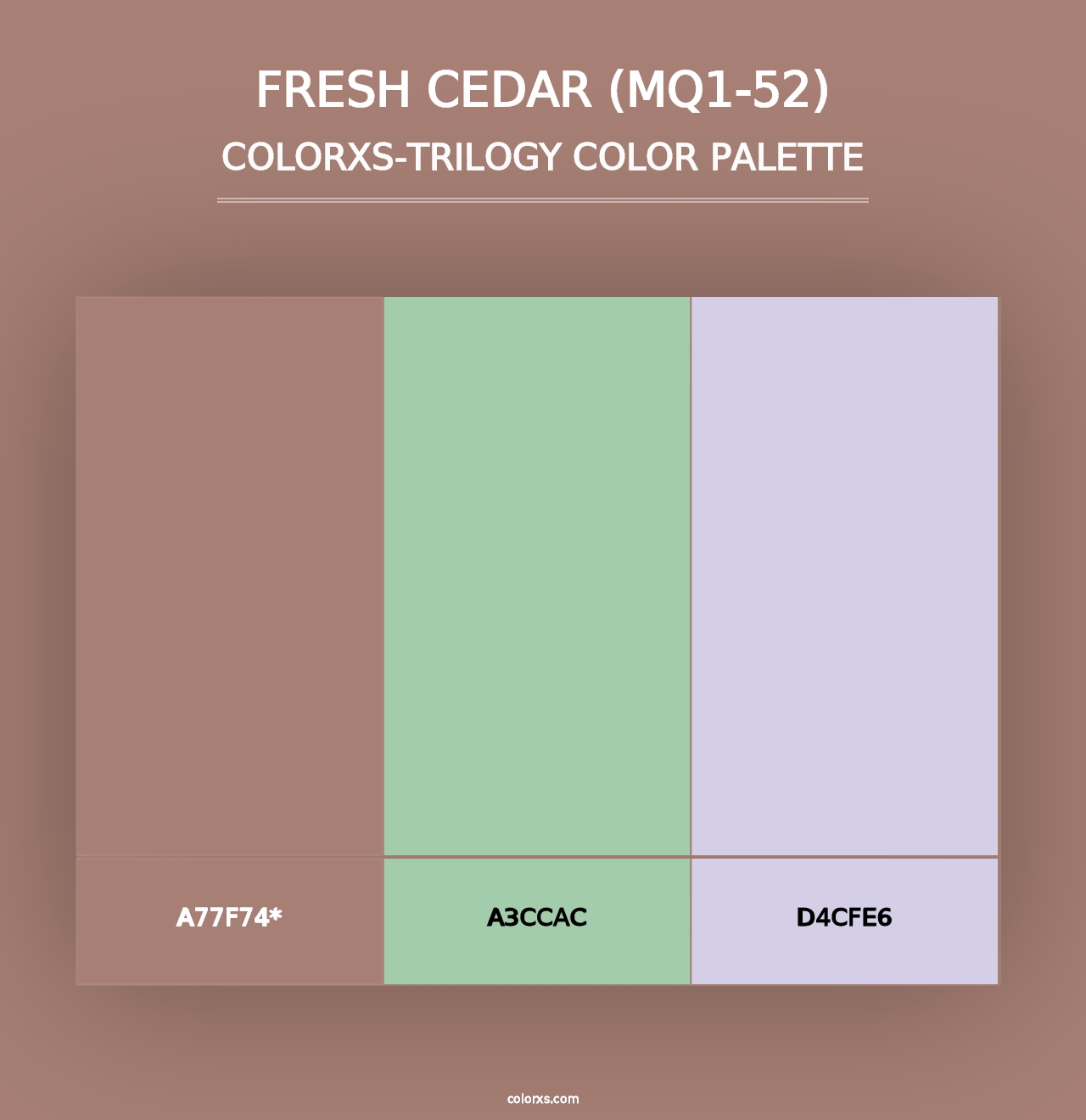 Fresh Cedar (MQ1-52) - Colorxs Trilogy Palette