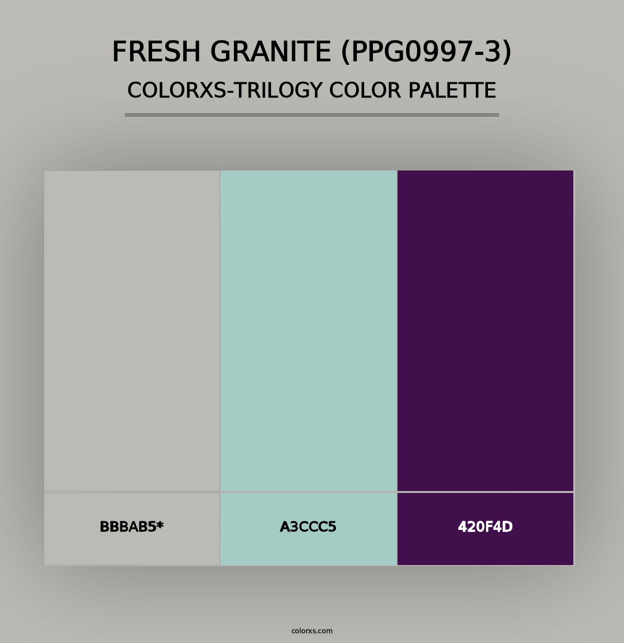 Fresh Granite (PPG0997-3) - Colorxs Trilogy Palette