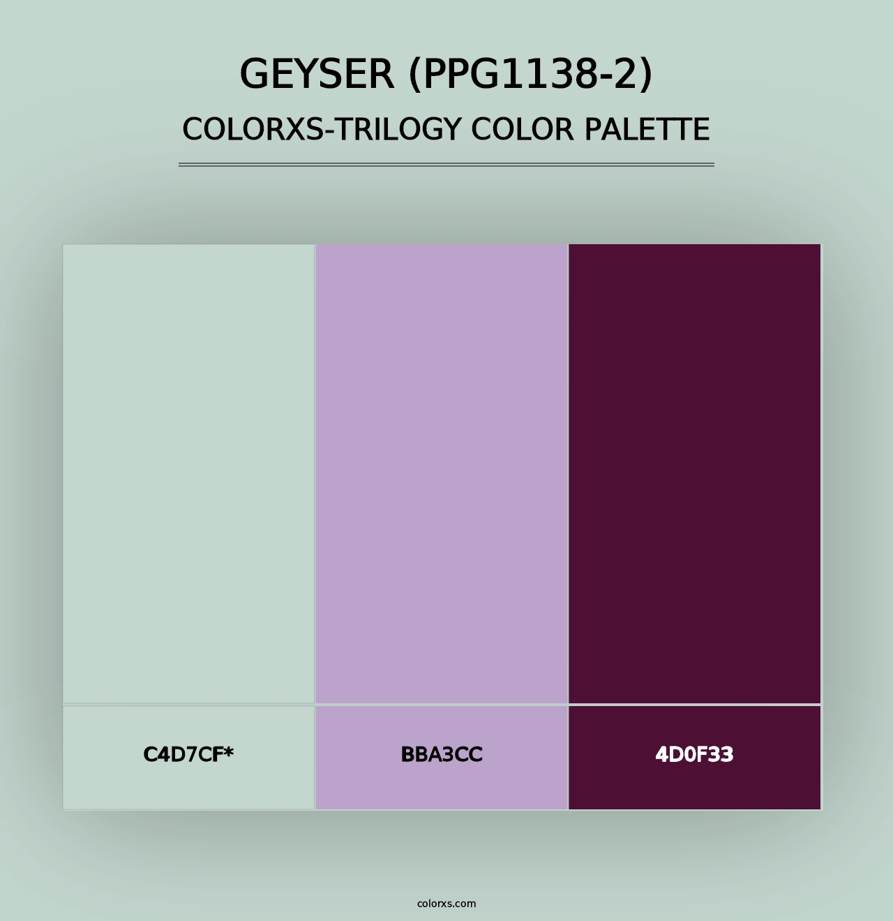 Geyser (PPG1138-2) - Colorxs Trilogy Palette