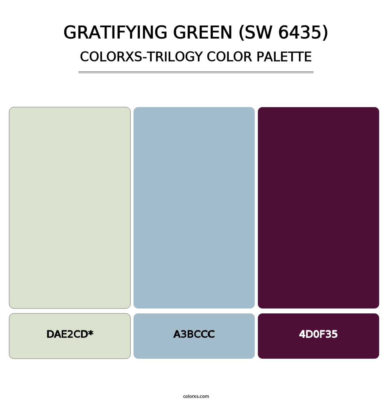 Gratifying Green (SW 6435) - Colorxs Trilogy Palette