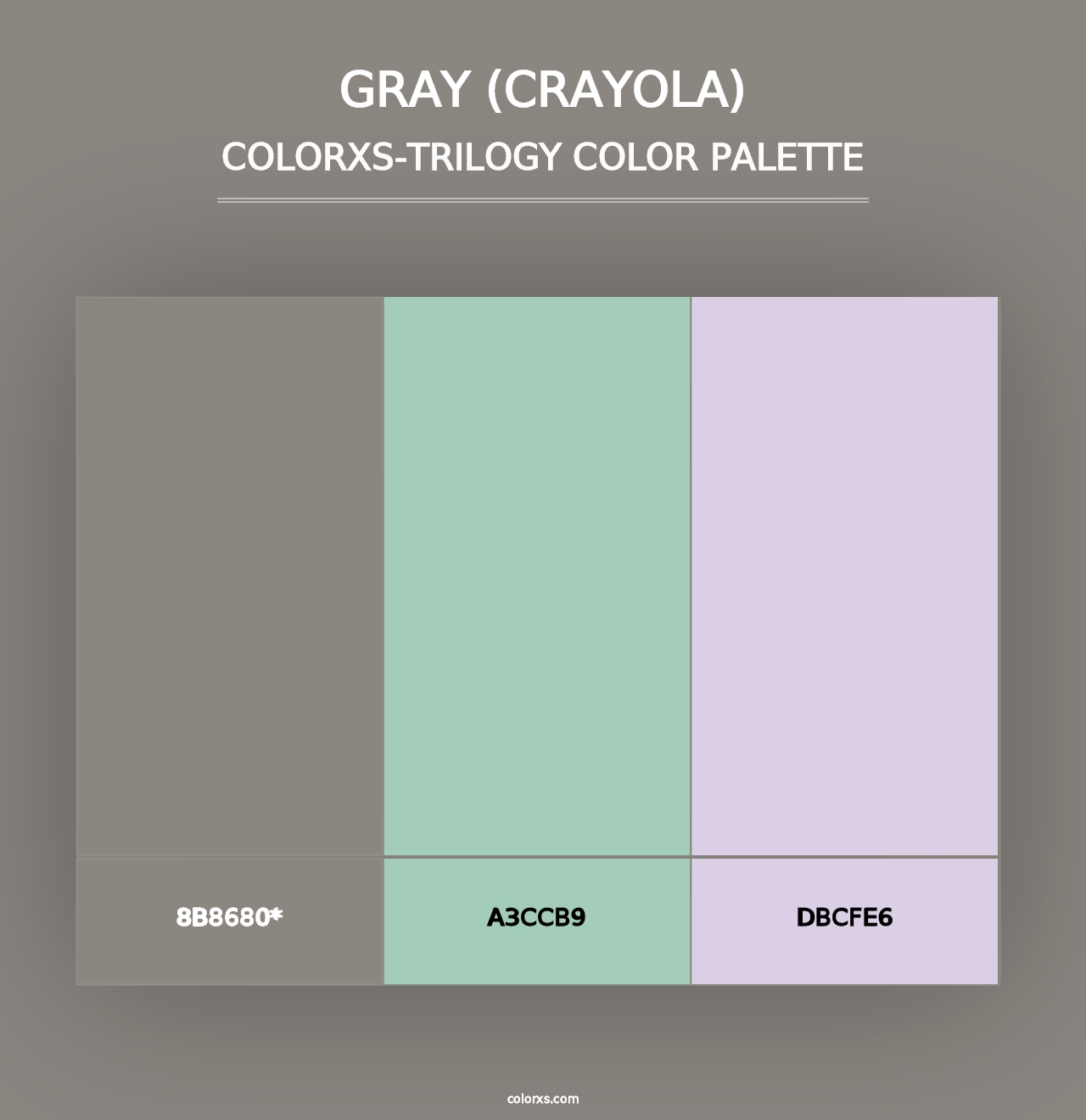 Gray (Crayola) - Colorxs Trilogy Palette