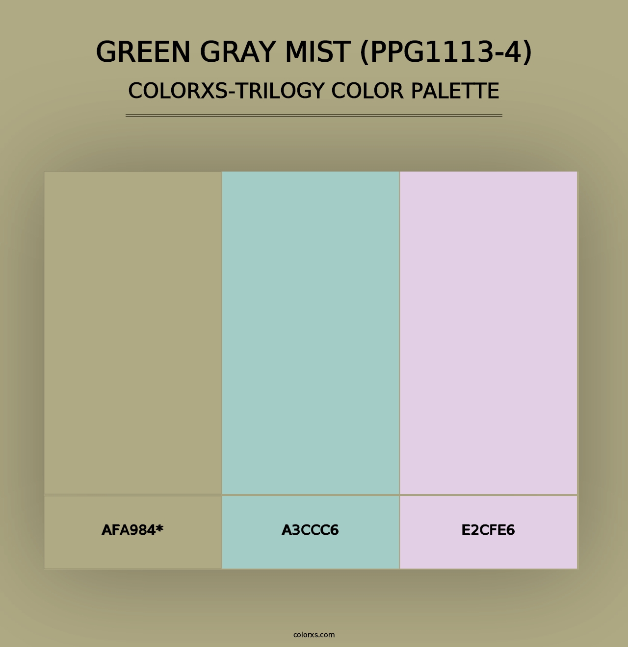 Green Gray Mist (PPG1113-4) - Colorxs Trilogy Palette