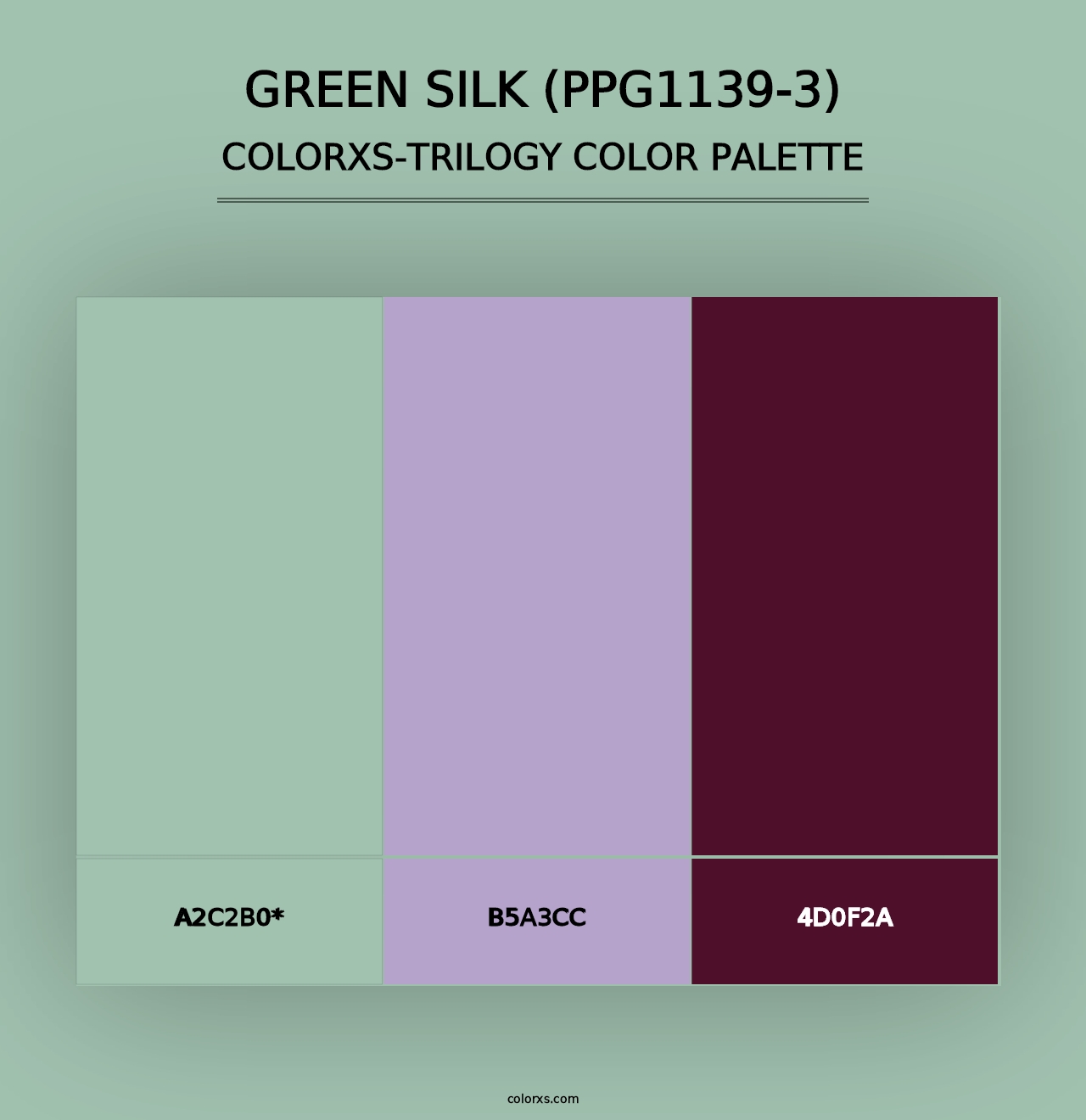 Green Silk (PPG1139-3) - Colorxs Trilogy Palette