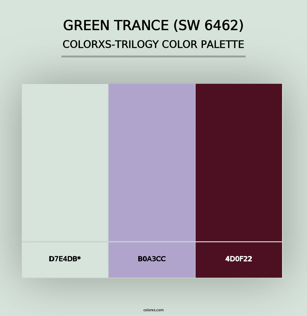 Green Trance (SW 6462) - Colorxs Trilogy Palette