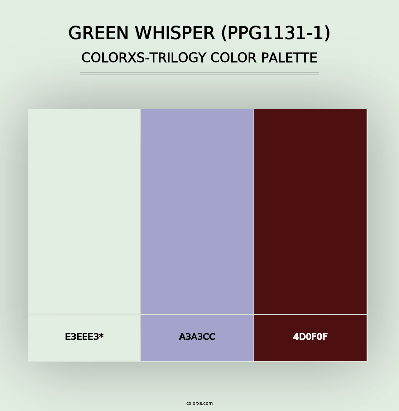 Green Whisper (PPG1131-1) - Colorxs Trilogy Palette