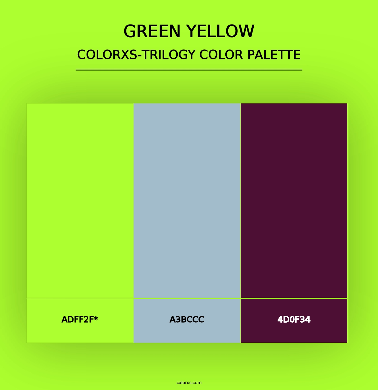 Green Yellow - Colorxs Trilogy Palette