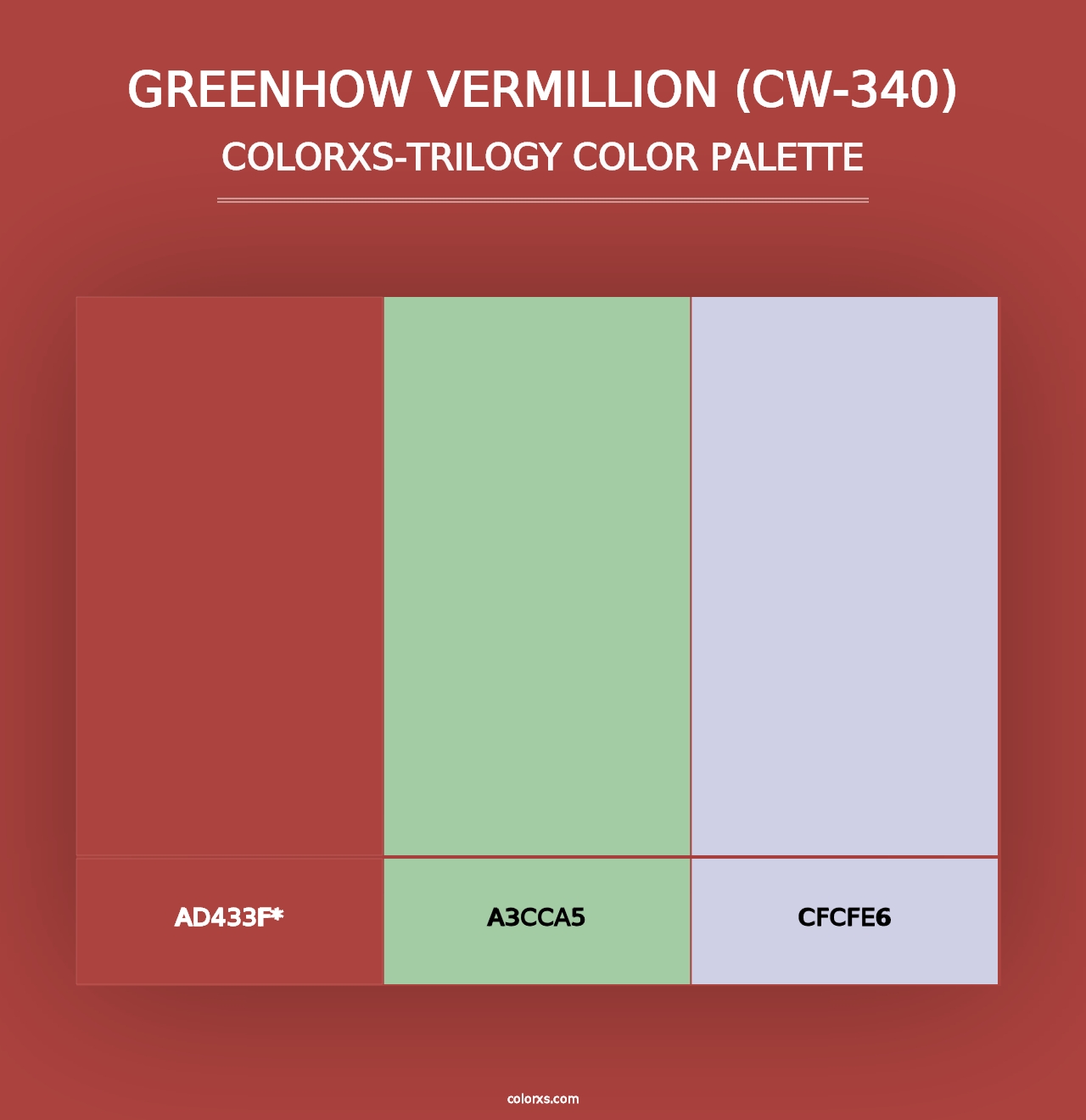 Greenhow Vermillion (CW-340) - Colorxs Trilogy Palette