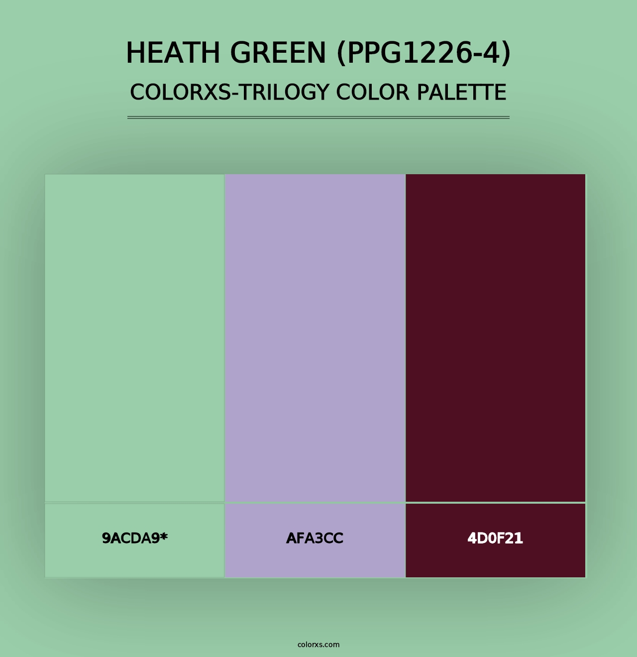 Heath Green (PPG1226-4) - Colorxs Trilogy Palette