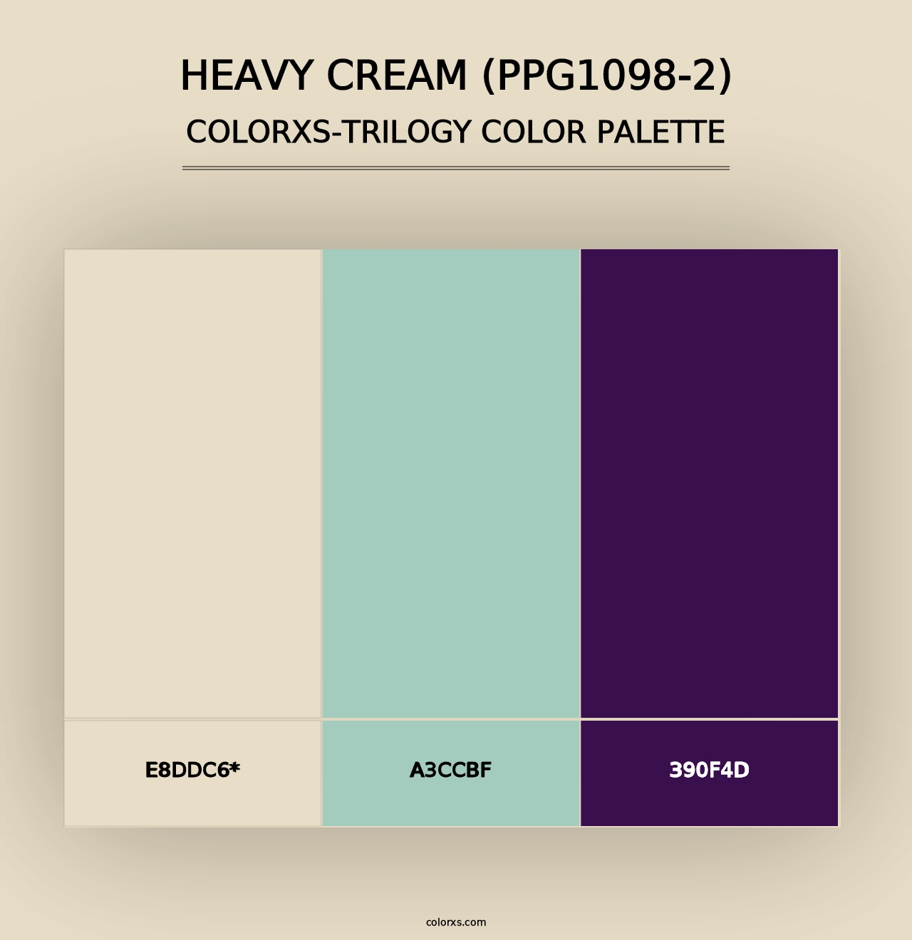 Heavy Cream (PPG1098-2) - Colorxs Trilogy Palette