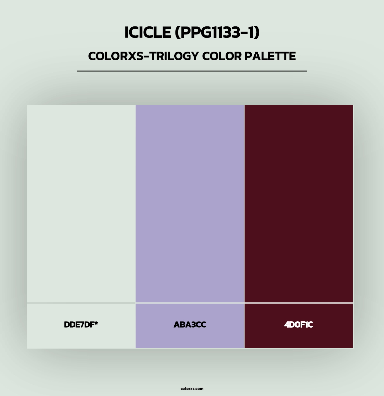 Icicle (PPG1133-1) - Colorxs Trilogy Palette