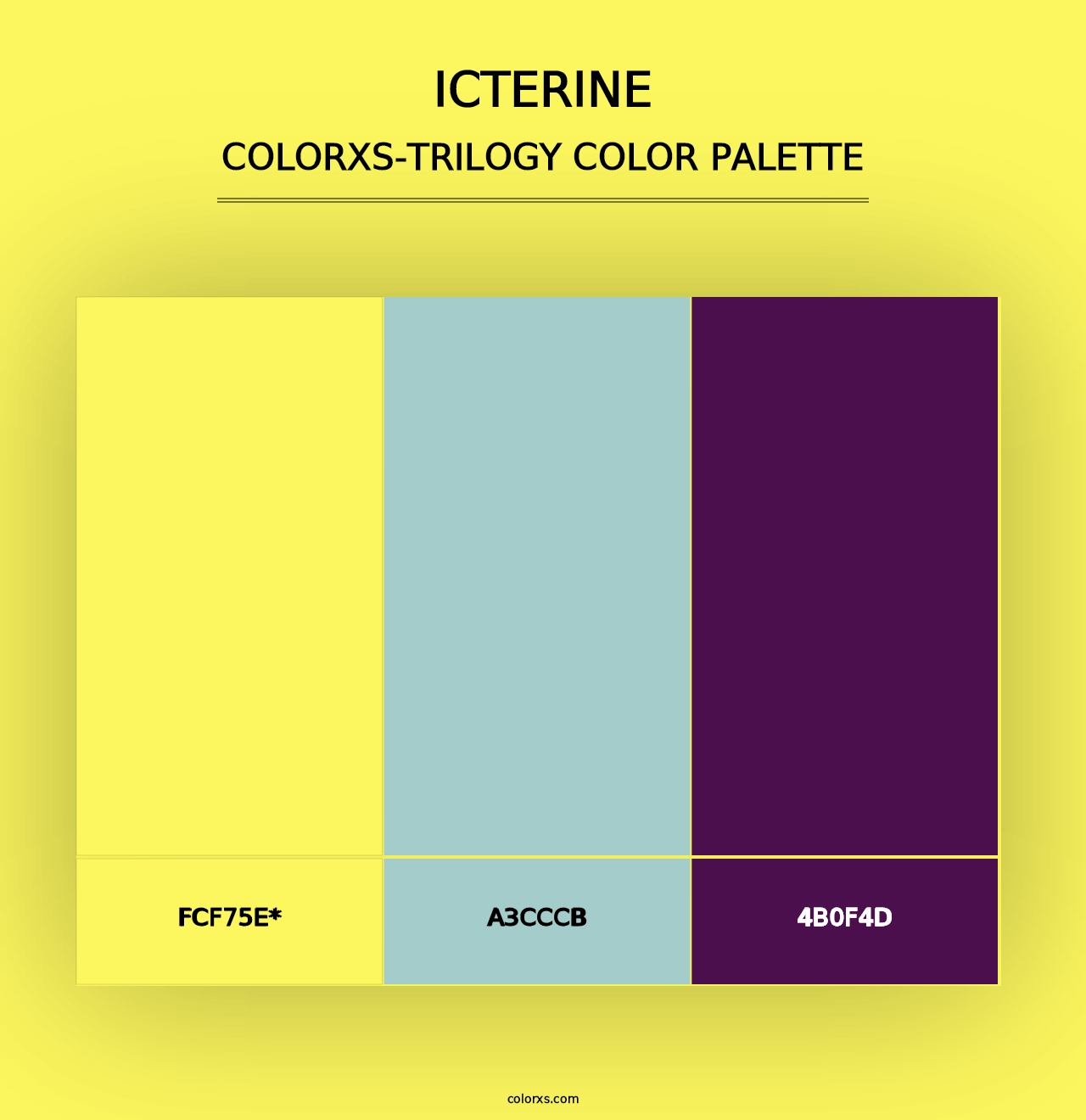 Icterine - Colorxs Trilogy Palette